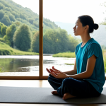 A serene and thoughtful individual, fully clothed in modest, comfortable attire, sitting in a natural pose on a simple mat in a sunlit, minimalist room with a large window overlooking a calm, interconnected natural landscape (trees, gentle hills, a flowing stream). The atmosphere is one of profound tranquility and deep understanding. The person's posture is natural and relaxed, embodying inner peace and detachment from materialism.
    safe for work, appropriate content, fully clothed, professional, perfect anatomy, correct proportions, natural pose, well-formed hands, proper finger count, natural body proportions, high-quality, professional photography, soft lighting.