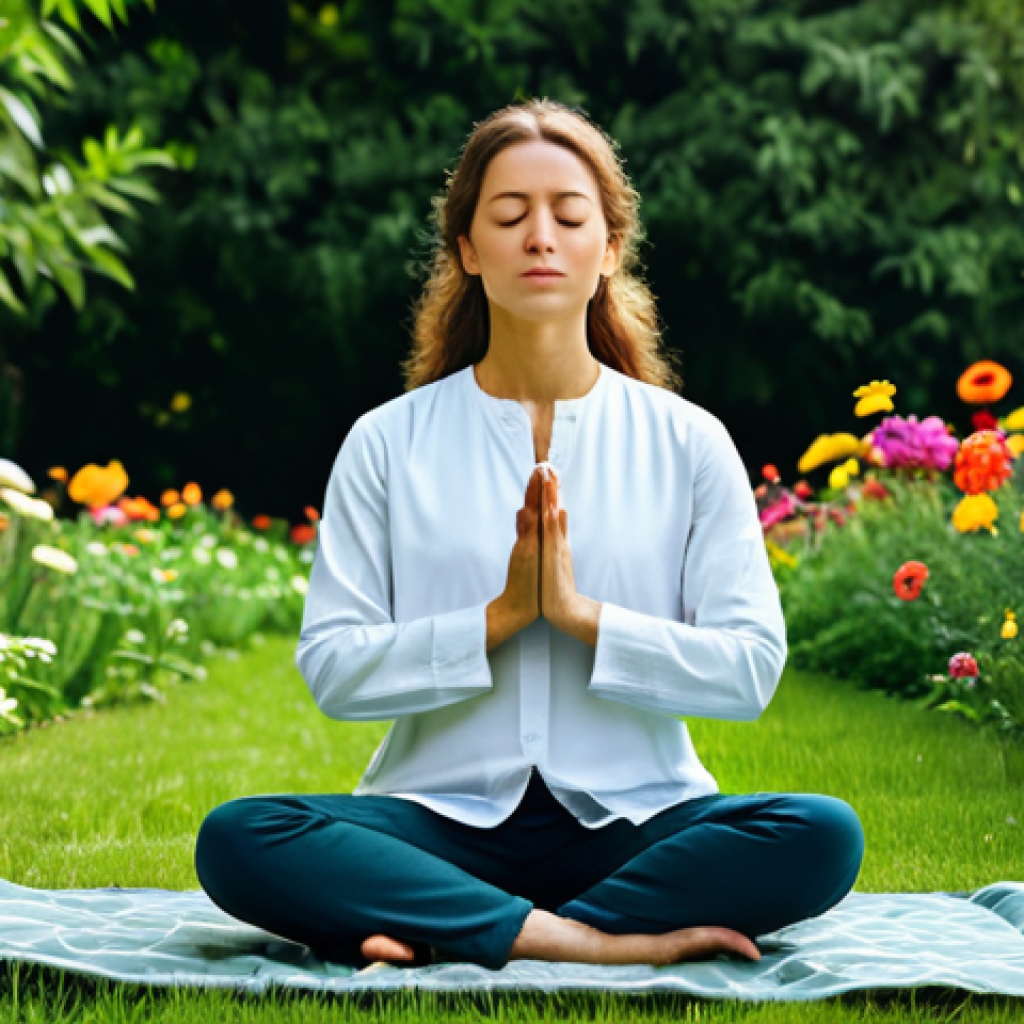 불교에서의 영적 독립 - Meditating Woman in Nature**

A serene woman meditating in a peaceful garden. She is fully clothed i...