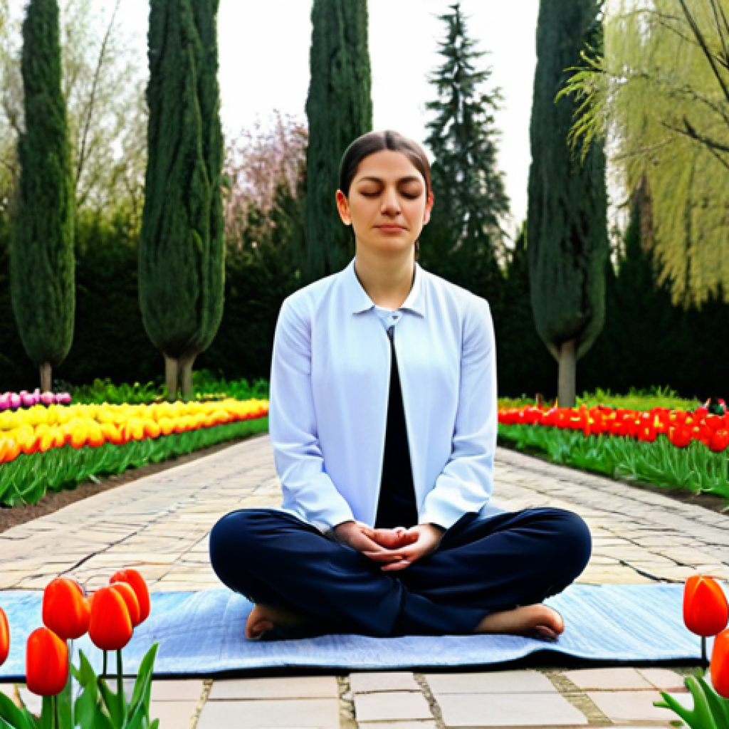 불교와 SNS - **

"A mindful individual, fully clothed in modest attire, gently meditating outdoors in a peaceful ...