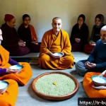 Home 23 불교에서의 공정성 - Photorealistic documentary scene of Buddhist fairness in a peaceful Istanbul community hall, a seren...